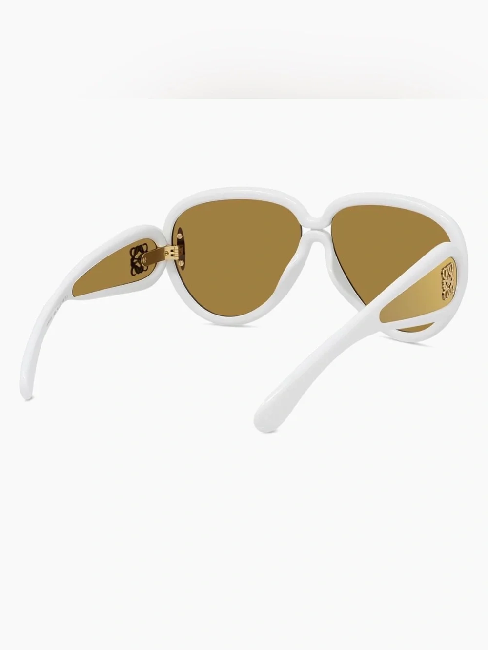 Loewe Anagram LW40132I Sunglasses White Frame Sunglasses with Gold Lenses